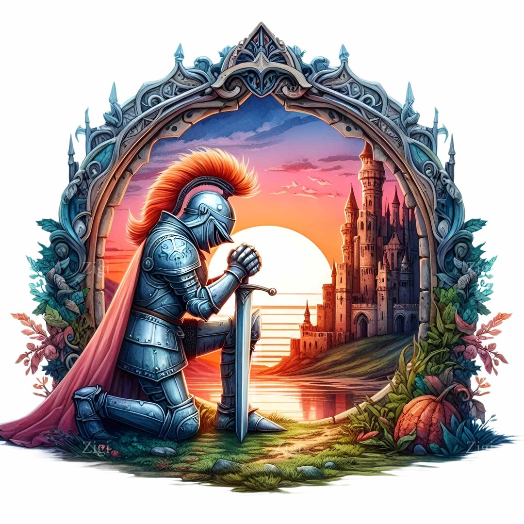 12 PNG Sunset Castle – Medieval Knight PNG – Fantasy Clipart for ...