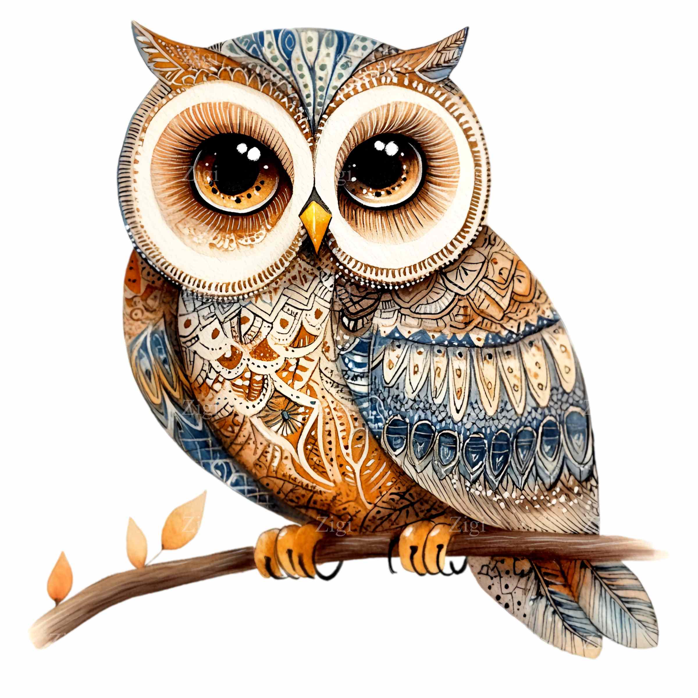 Patterned Owl 18 PNG Patterned Owl Ethnic Bird Clipart, Tribal Sublimation - Etsy