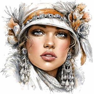 10 PNG Vintage Flapper Girl Clipart – 1920s Woman PNG – Art Deco ...