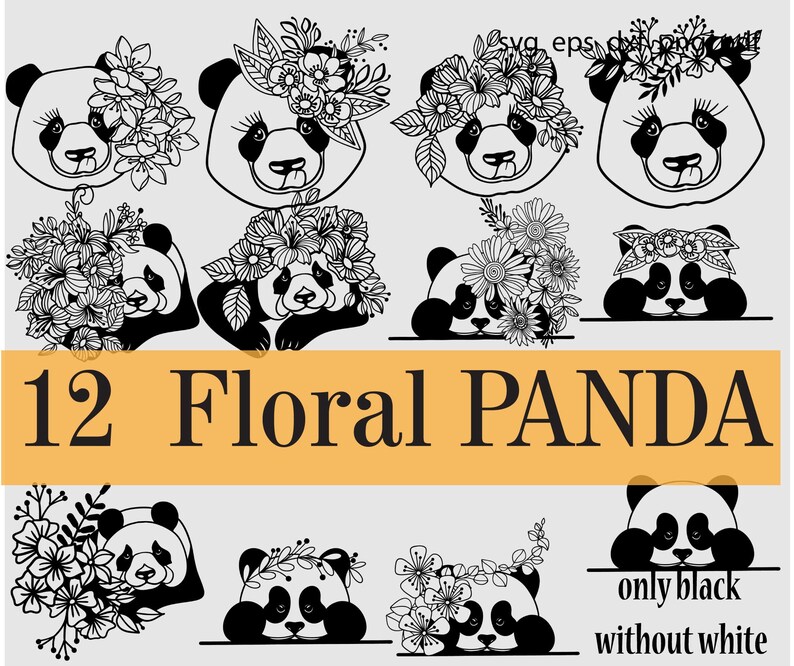 Download Flower panda svg bundle shirt girl loves mama floral head ...