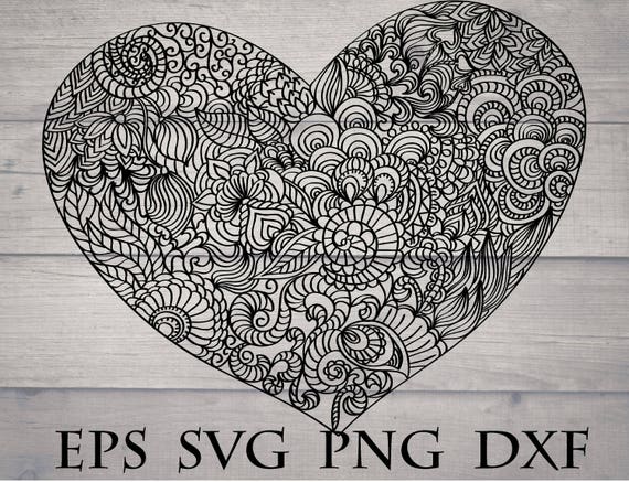 Download Heart mandala svg | Etsy