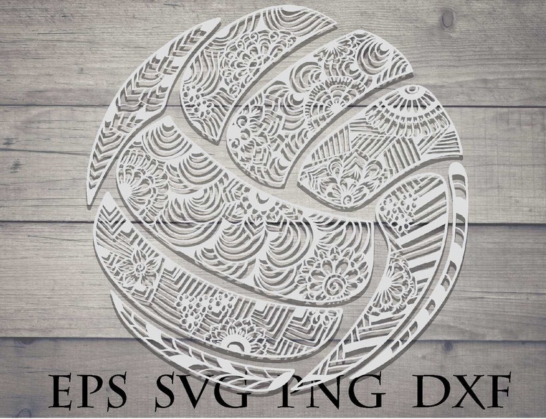 Zentangle volleyball svg Etsy