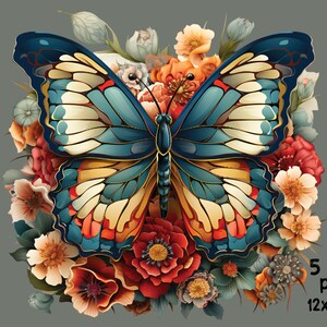 3D Butterfly PNG Clipart Bundle Flower Watercolor Sublimation - Etsy