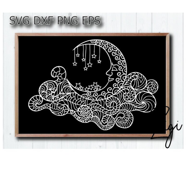 Download Moon face svg mandala moon svg | Etsy