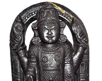 Tirupati Balaji / Srinivasa / Venkatewara Murti Carved on Natural shweta Laxmi Venkateshwara Shaligram