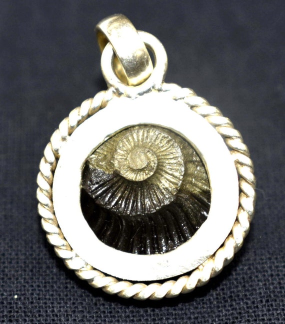 Golden Sudarshan Shaligram Pendant in Pure Silver Etsy Canada