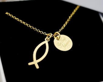 Halskette „Ichthys“ 925er Silber vergoldet