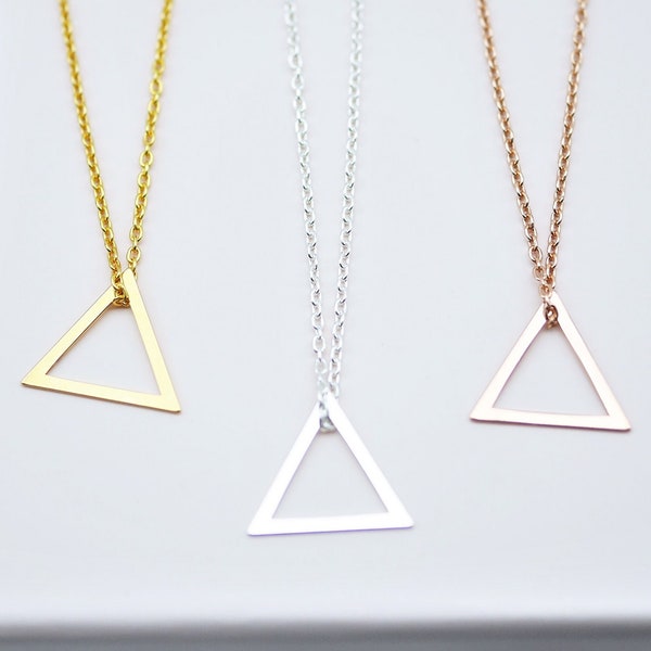 Halskette „Triangle“ 925er Silber / Gold / Roségold