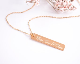 Necklace "Stick" with desired engraving gold