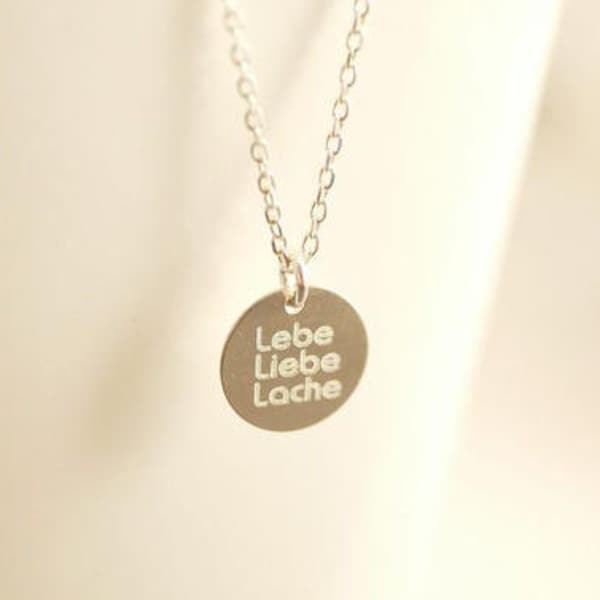 Kette ~ Lebe. Liebe. Lache ~ 925er Silber