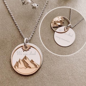 NECKLACE “SUMMIT STORM” with desired engraving 925 silver bicolor silver-gold