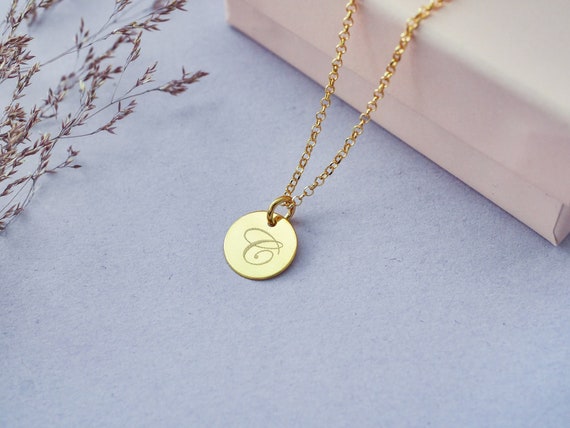 Initial plate best sale necklace