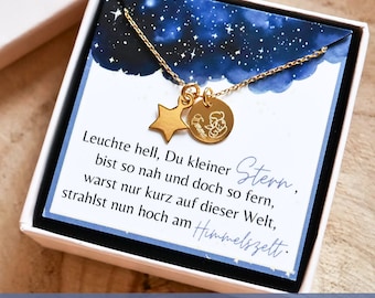 "Star Child" necklace with engraving, 925 sterling silver / gold-plated