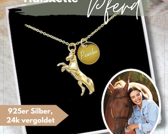 Halskette "Pferd" 925er Silber vergoldet