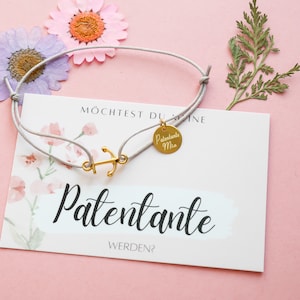 Armband "Patentante fragen" mit Gravur 925er Silber vergoldet
