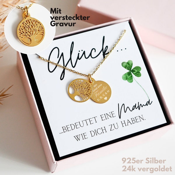 Familienkette „Baum“ 925er Silber / Gold Muttertag