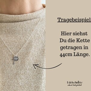 Halskette Kreuz mit Wunschgravur 925er Silber / Kommunion 画像 3