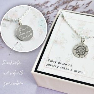 "Compass Rose" necklace, 925 sterling silver / With optional custom engraving