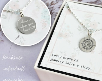 Necklace “Compass Rose” 925 silver / With optional engraving