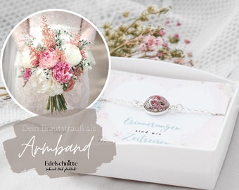 Armband "Belle" mit Blüten aus Deinem Brautstrauß / 925er Silber