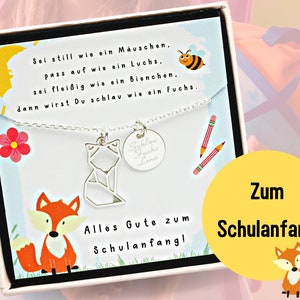 Necklace "Schlaufuchs" with engraving for the start of school / 925 silver