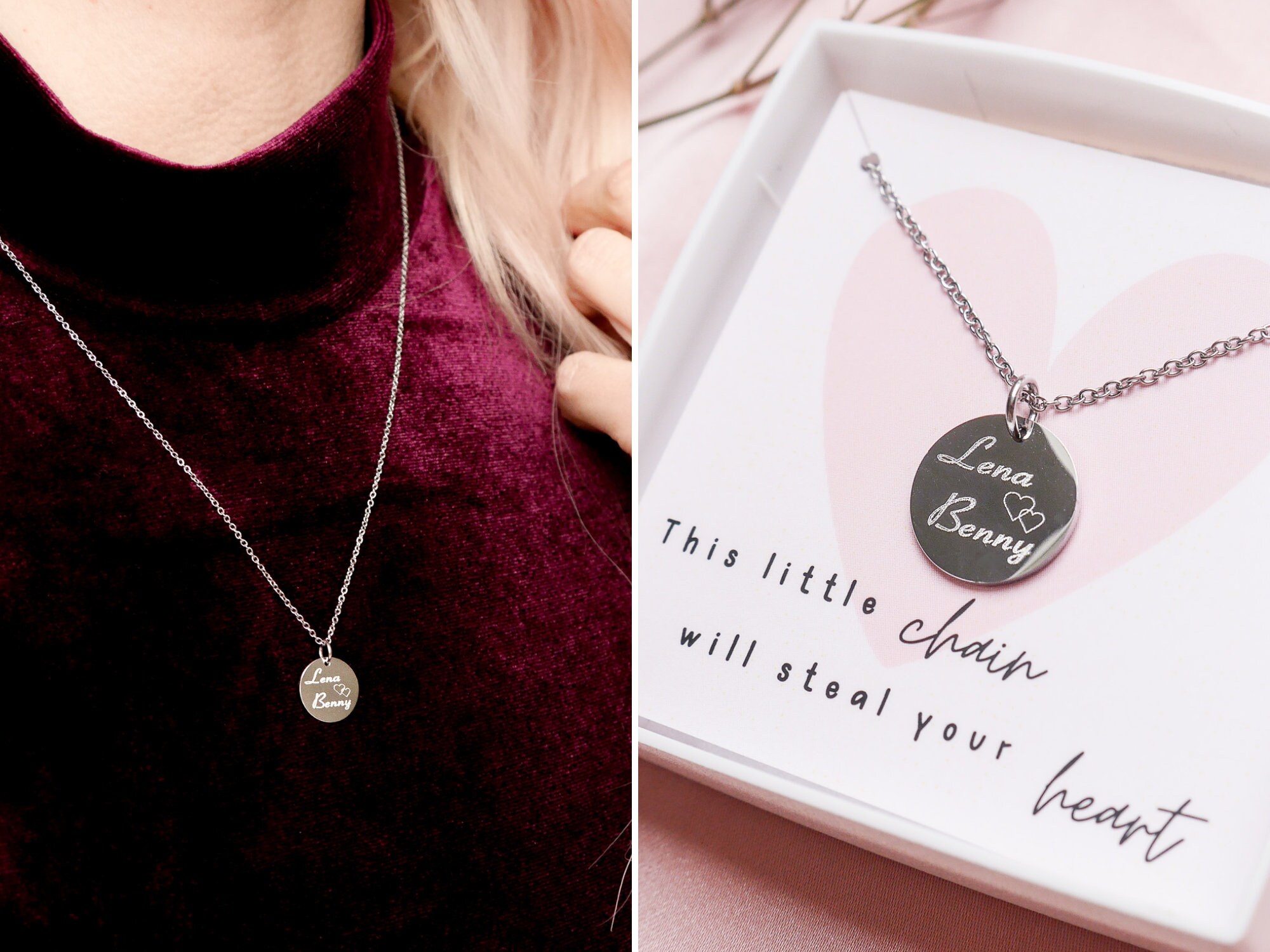 Name chain in stainless steel / silver Etsy