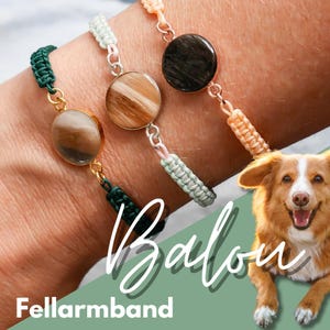 Armband van dierenhaar | Balou | Sieraden van dierenhaar | Herdenkingssieraden | Souvenirsieraden | Sieraden van dierenbont | Sieraden van as | Fijne slijpsels