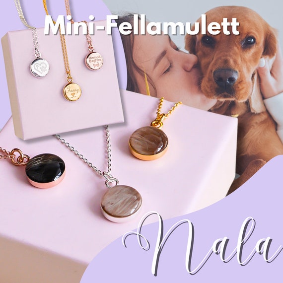 Tierhaarschmuck | Nala Mini | Halskette mit Tierfell  | Erinnerungsschmuck | Andenkenschmuck |  Tierfellschmuck | Ascheschmuck  Edelschnitte