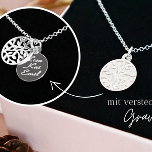 Name necklace "Tree of Life" / 925 silver / family necklace / engraving / family