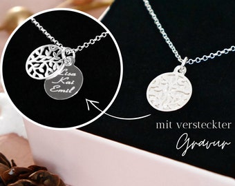 Name necklace "Tree of Life" / 925 silver / family necklace / engraving / family