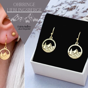 Ohrringe “Lieblingsberge” 925er Silber vergoldet