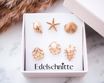 Ohrstecker Set "Golden Shells"