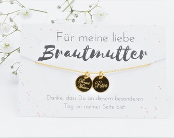 Armband Brautmutter mit Gravur 925er / Gold