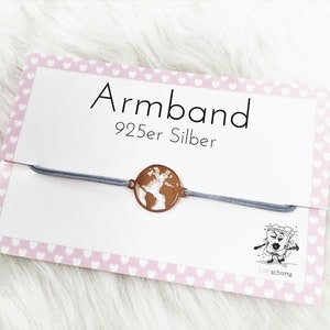 Armband “Globetrotter“ 925er, Rosé / 23 Farben