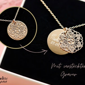 Necklace "Mandala" 925 silver / rose gold