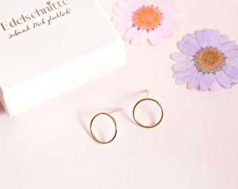 Stud earrings “Circle” – 925 silver / rose