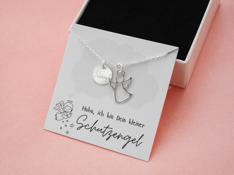 Necklace Guardian Angel with engraving 925 silver, including gift box image 2