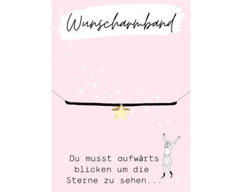 Wunscharmband "Stern" Gold / Wasserfest