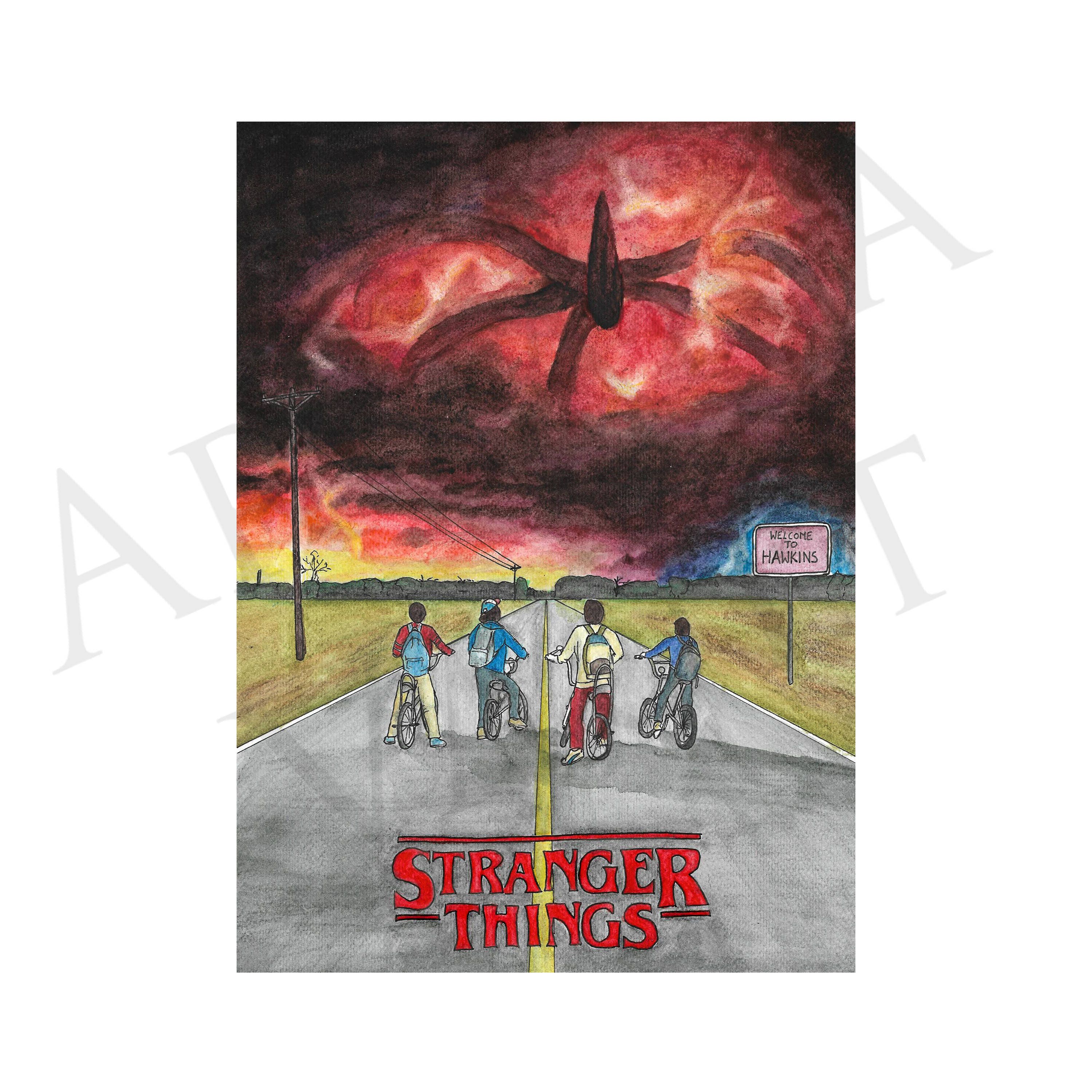 Stranger Things Painting / Shadow Monster / Poster / Print / | Etsy