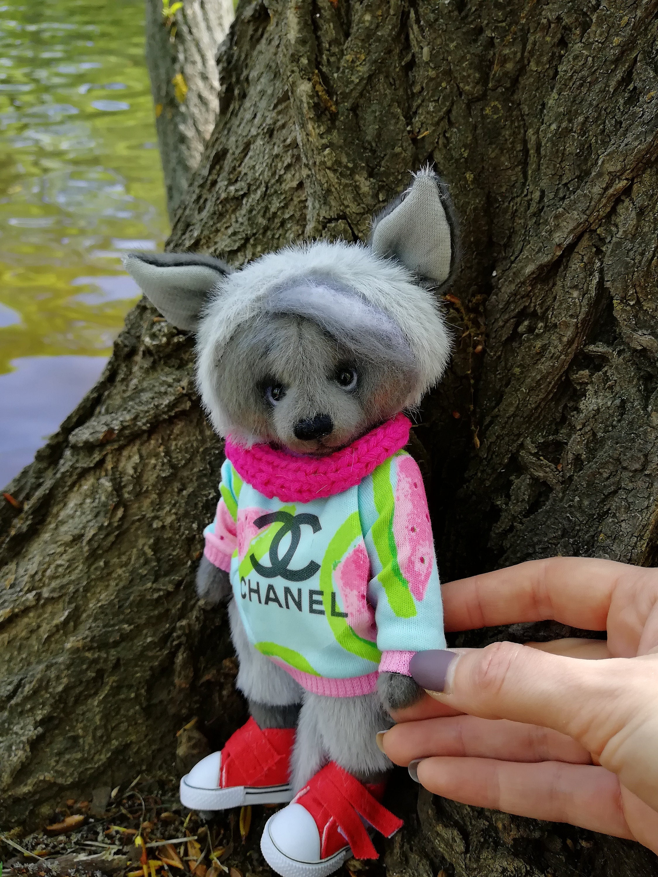 realistic wolf teddy