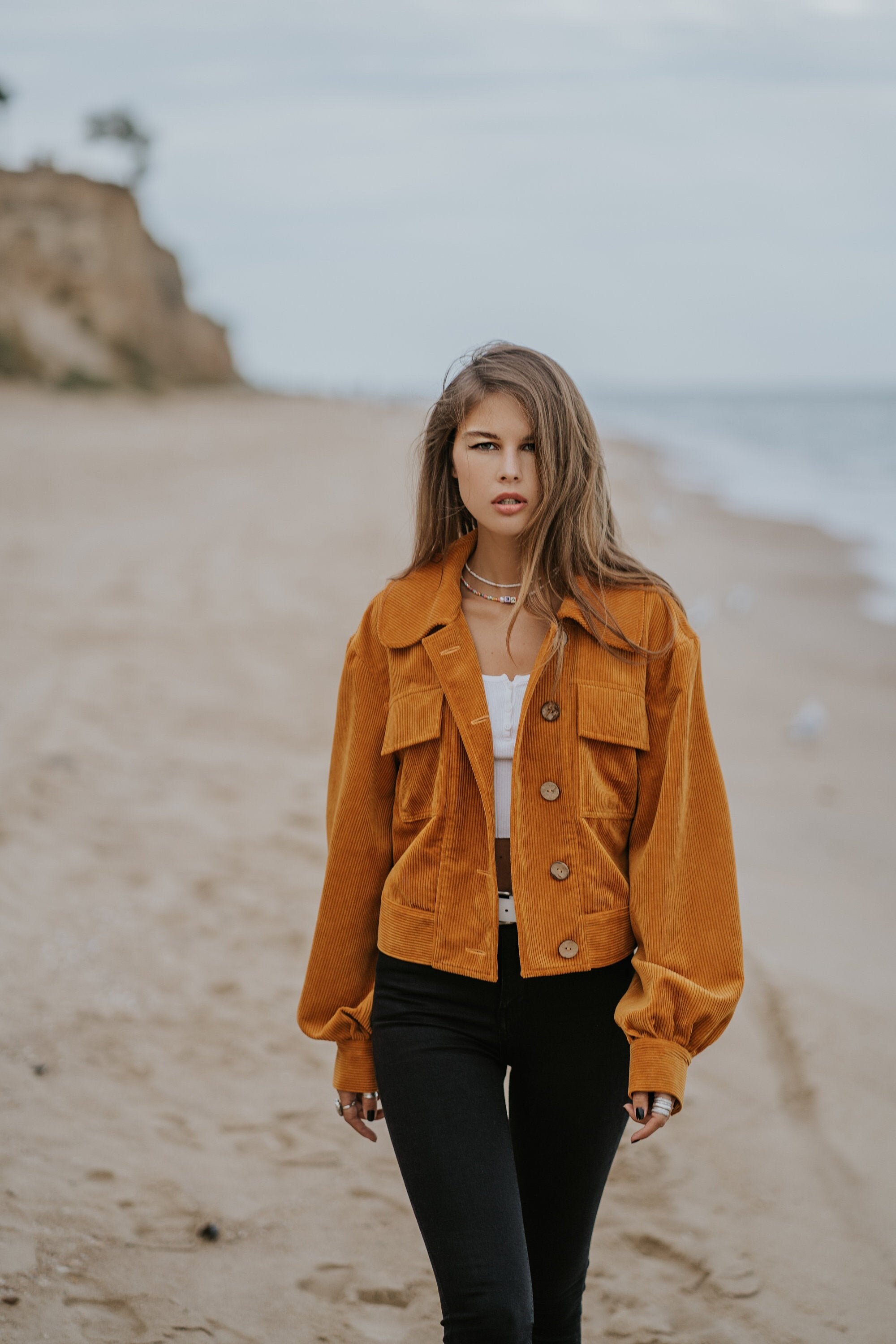 CALIFORNIA Corduroy jacket. Mustard corduroy jacket. Balloon Etsy