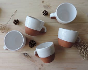 Pottery mug shot. White glaze. Pottery mug. Coffee cup. Coffee mug. Housewarming gift. Clay cup. Birthday gift. Mug.
