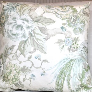 P Kaufmann Light Green Floral Pillow Cover