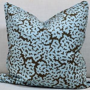 Thibaut Maldives, spa blue and brown Pillow Cover from the Sojourn Collection 19x19  and custom sizes available