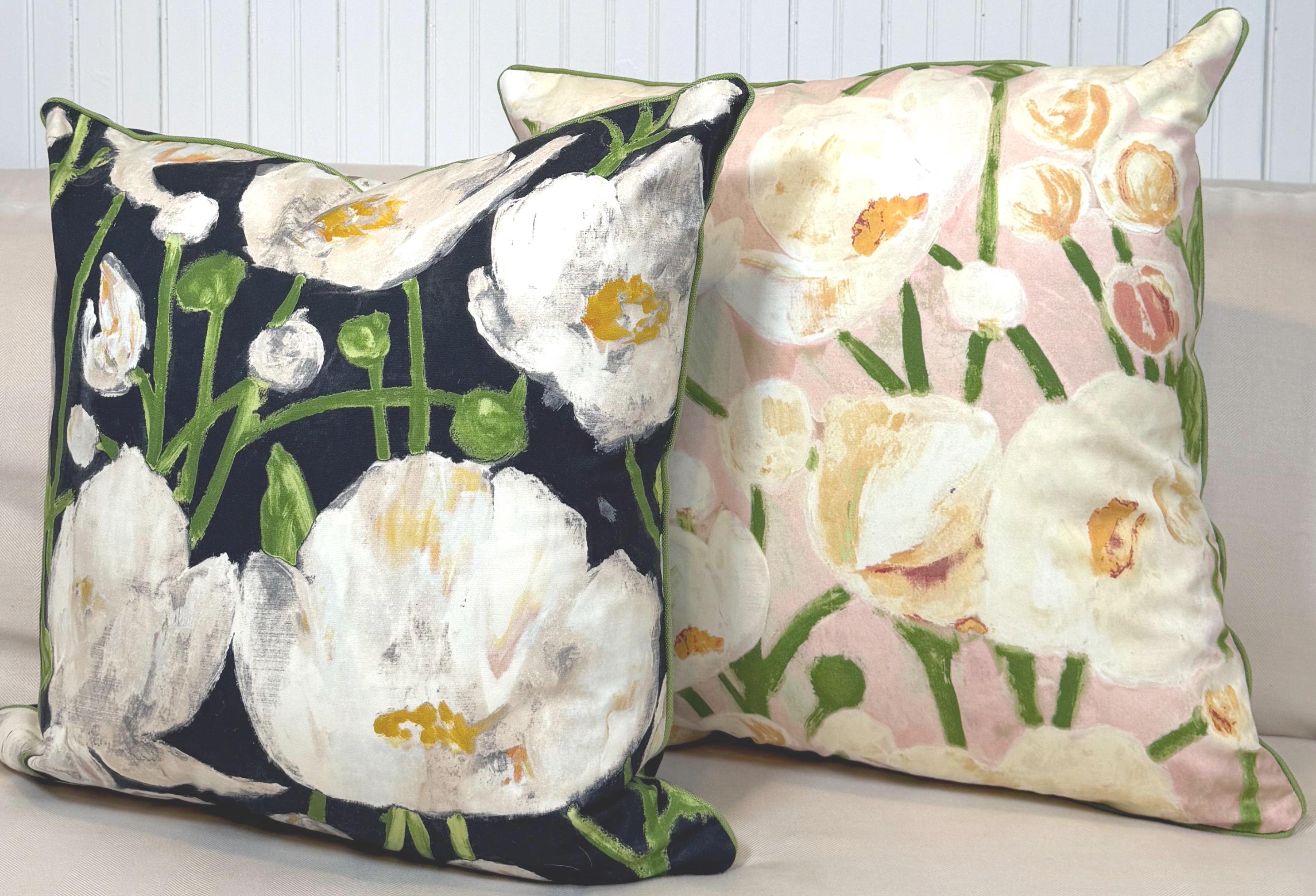 ✴︎直輸入✴︎1940’s 希少 チェキトゥル トルコ Tulu クッションカバー♡ Thibaut Tivoli Seashell Pink Flowers Pillow Cover - Etsy