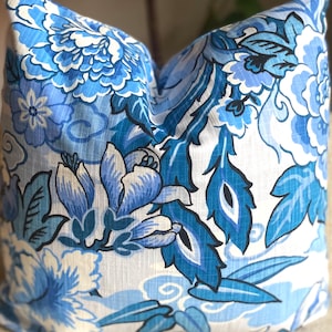 Floral Print blue pillow cover in 20x20