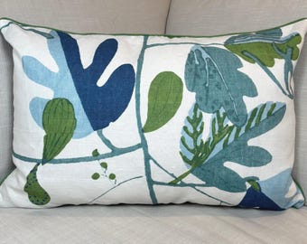 Thibaut's Matisse Leaf  Pillow Cover with trim from the Kismet Collection Custom Sizes available