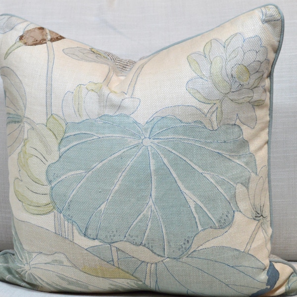 Lee Jofa Nympheus Twill Frost/Sea Pillow cover