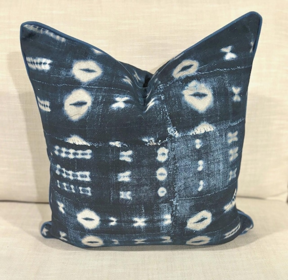 Denim Look, but Not Denim Style Indigo Decorative Throw Pillow