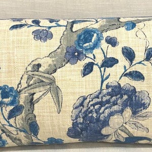 12x21 Indigo floral print on a solid blue velvet back